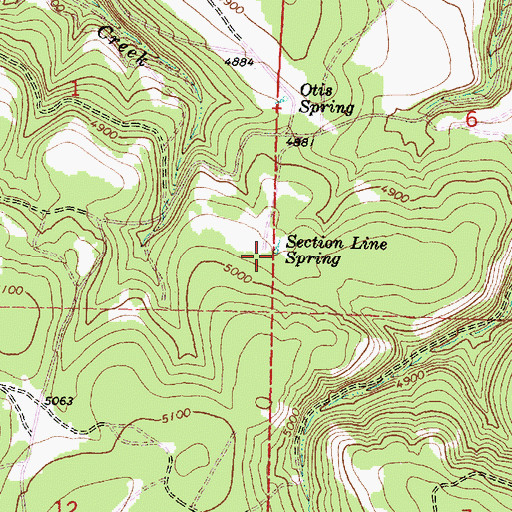 Topographic Map of Section Line Spring, OR