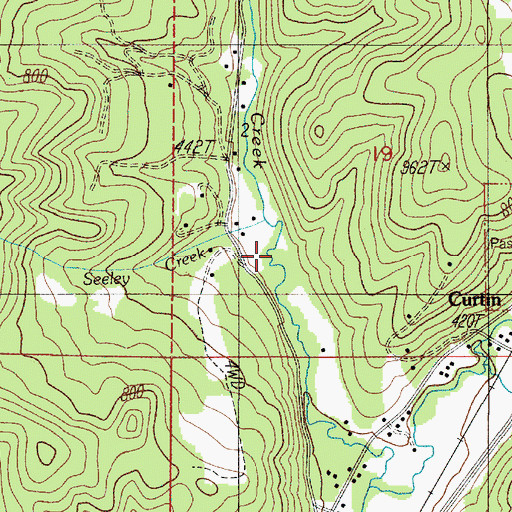 Topographic Map of Seeley Creek, OR
