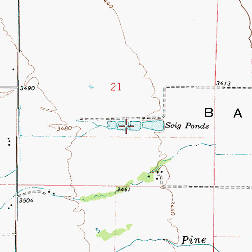 Topographic Map of Seig Ponds, OR