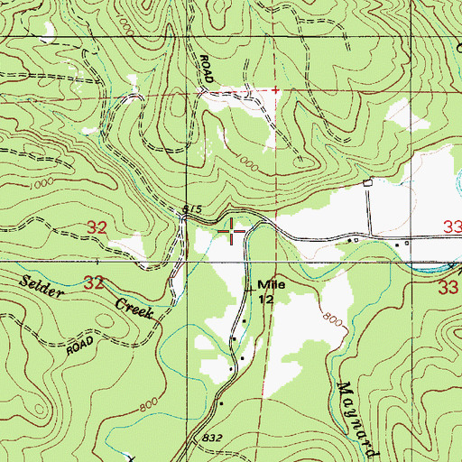 Topographic Map of Selder Creek, OR