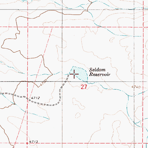 Topographic Map of Seldom Reservoir, OR