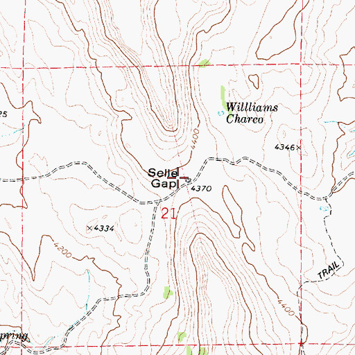 Topographic Map of Selle Gap, OR