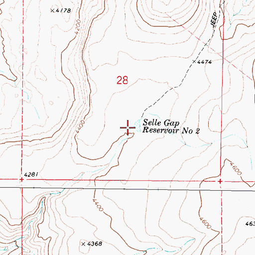 Topographic Map of Selle Gap Reservoir Number Two, OR