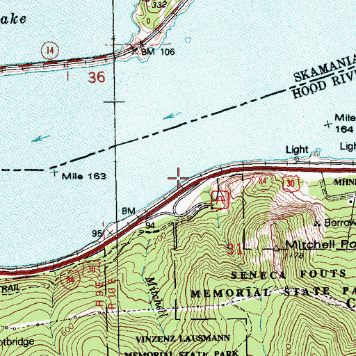 Topographic Map of Seneca Fouts Memorial State Park, OR