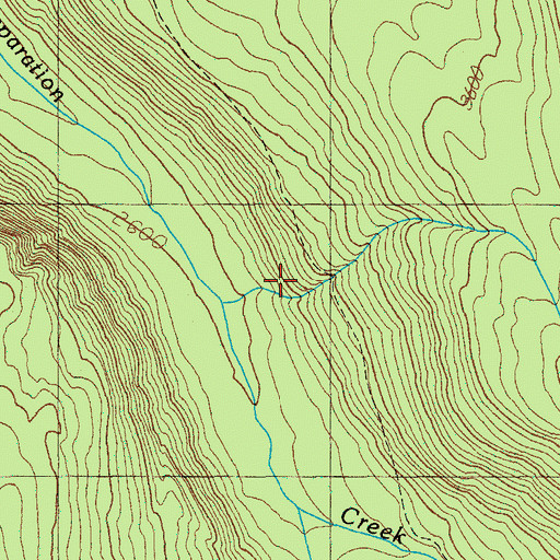 Topographic Map of Separation Creek Cutoff, OR