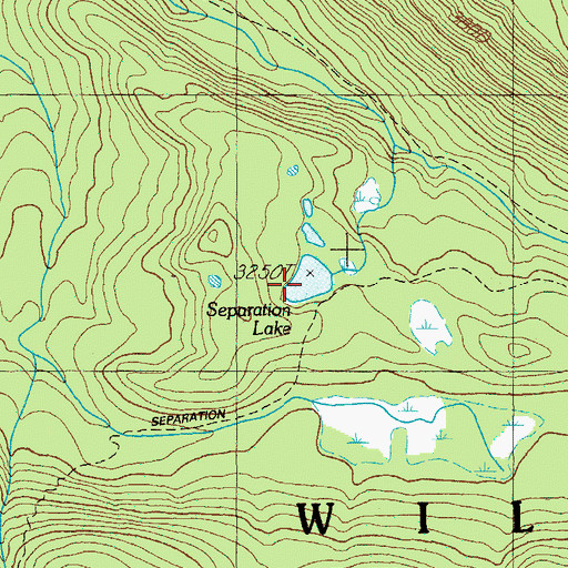 Topographic Map of Separation Lake, OR