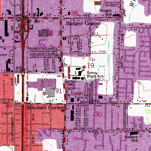 Topographic Map of Salem Academy High School, OR
