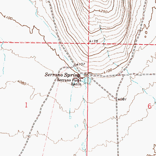 Topographic Map of Serrano Spring, OR