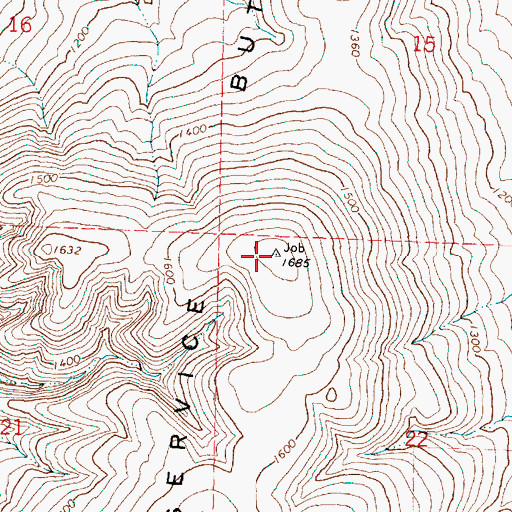 Topographic Map of Service Buttes, OR