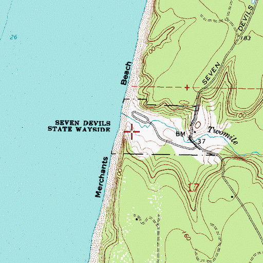 Topographic Map of Seven Devils State Park, OR