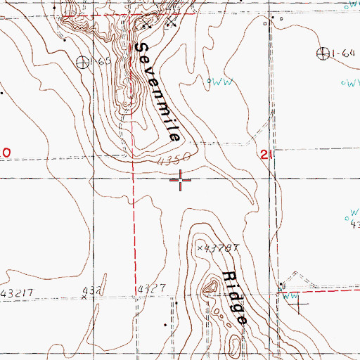 Topographic Map of Sevenmile Ridge, OR
