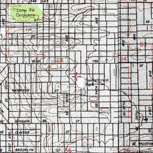 Topographic Map of Multnomah Early Childhood Program, OR