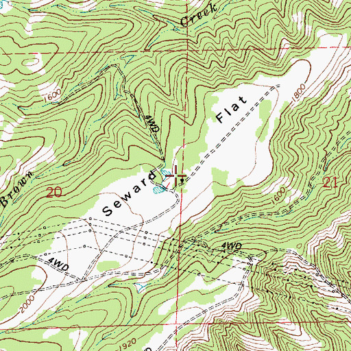 Topographic Map of Seward Flat, OR