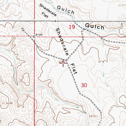 Topographic Map of Shadscale Flat, OR