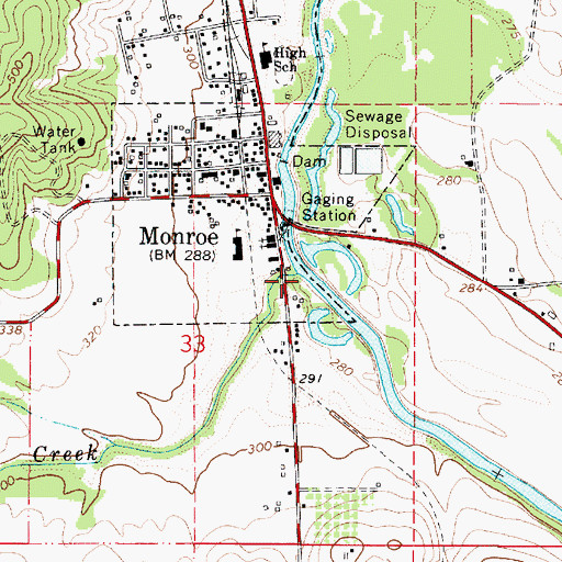 Topographic Map of Shafer Creek, OR