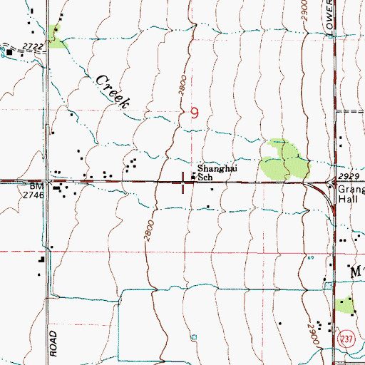 Topographic Map of Shanghai School (historical), OR