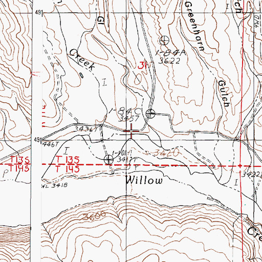 Topographic Map of Shasta Gulch, OR