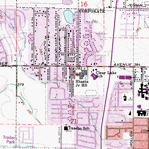 Topographic Map of Shasta Middle School, OR