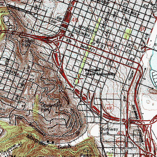 Topographic Map of Shattuck School (historical), OR