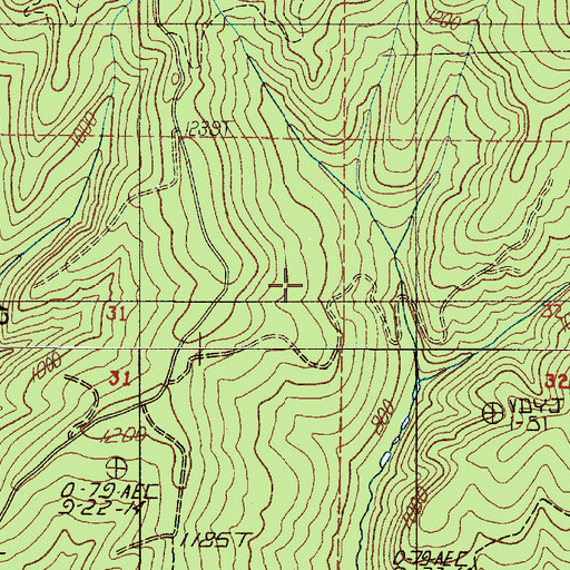 Topographic Map of Shaw Burn, OR