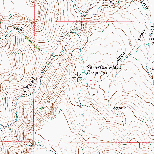 Topographic Map of Shearing Plant Reservoir, OR