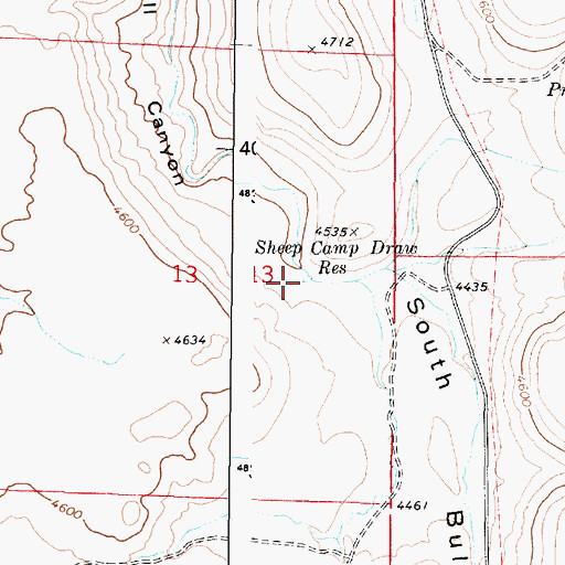 Topographic Map of Sheep Camp Reservoir, OR