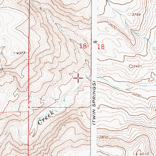 Topographic Map of Sheep Creek, OR
