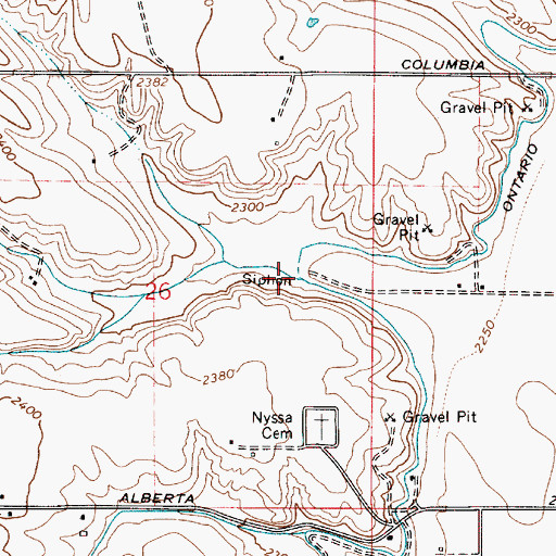 Topographic Map of Sheep Creek, OR