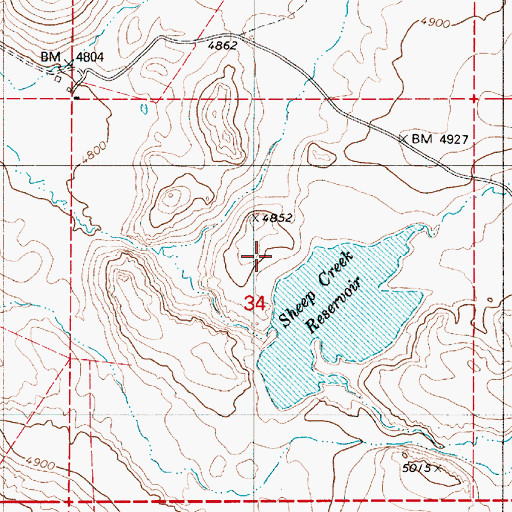Topographic Map of Sheep Creek, OR