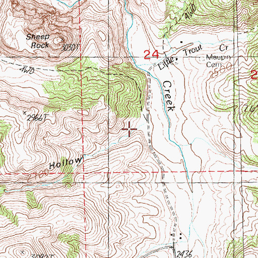 Topographic Map of Sheep Hollow, OR