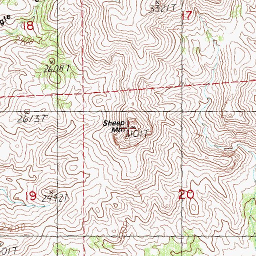 Topographic Map of Sheep Mountain, OR