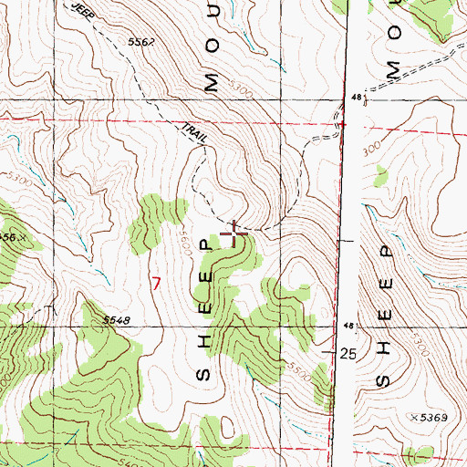 Topographic Map of Sheep Mountain, OR