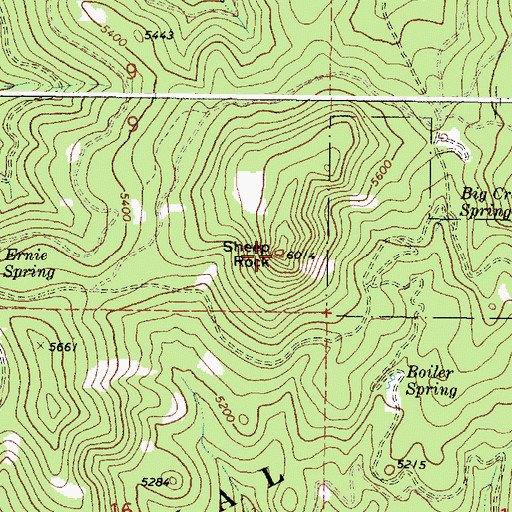 Topographic Map of Sheep Rock, OR