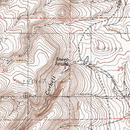 Topographic Map of Sheep Spring, OR