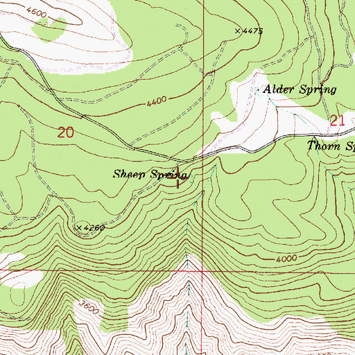 Topographic Map of Sheep Spring, OR