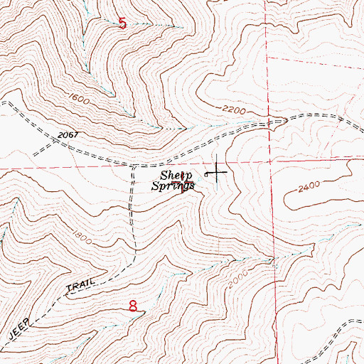 Topographic Map of Sheep Springs, OR