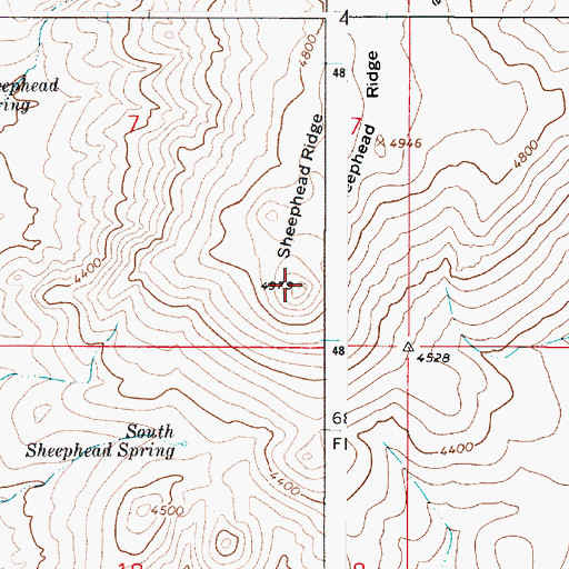 Topographic Map of Sheephead Ridge, OR