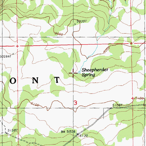Topographic Map of Sheepherder Spring, OR