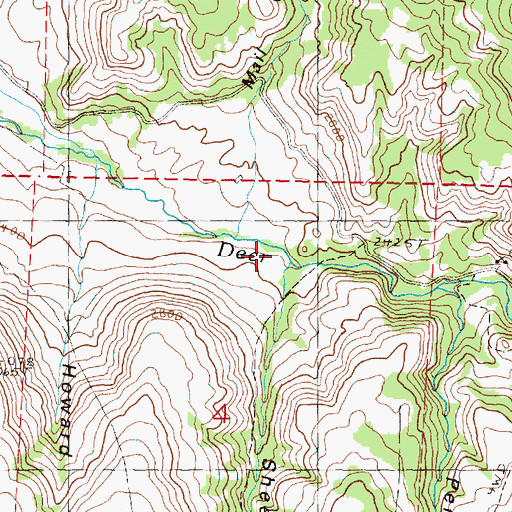 Topographic Map of Sheepshed Canyon, OR