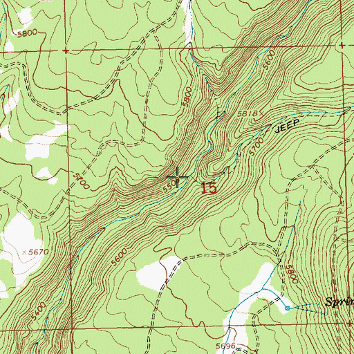 Topographic Map of Sheepy Creek, OR
