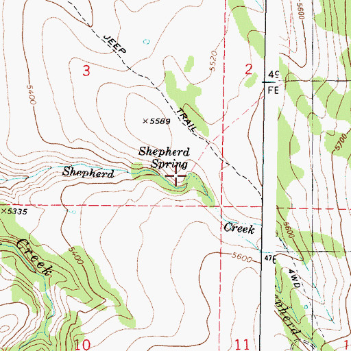 Topographic Map of Shepherd Spring, OR