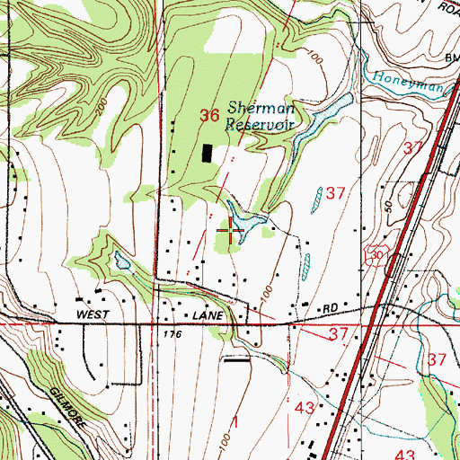 Topographic Map of Sherman Reservoir, OR