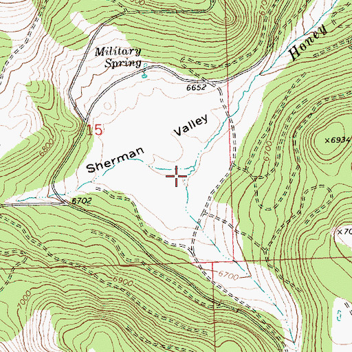 Topographic Map of Sherman Valley, OR