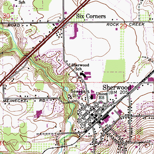 Topographic Map of J Clyde Hopkins Elementary School, OR