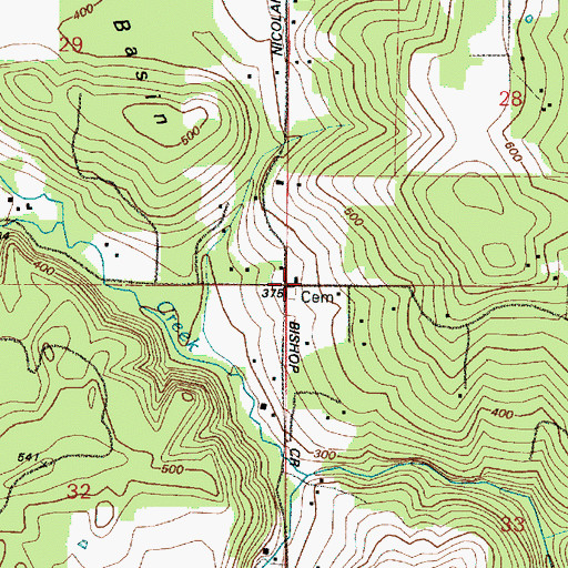 Topographic Map of Shiloh Basin School (historical), OR
