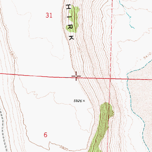 Topographic Map of Shirk Rim, OR