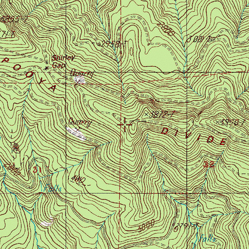 Topographic Map of Shirley Gap Lookout, OR