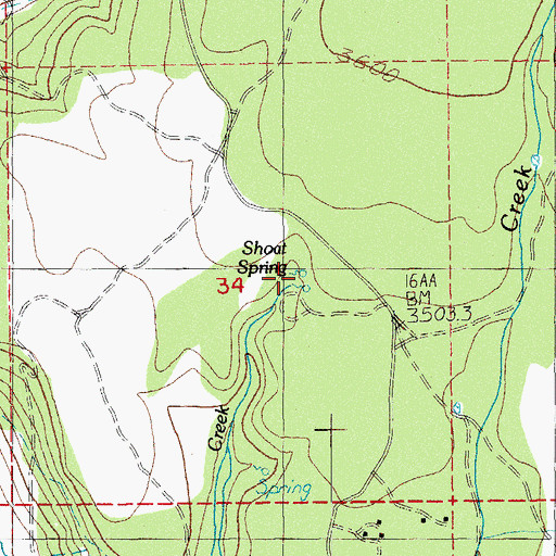 Topographic Map of Shoal Spring, OR