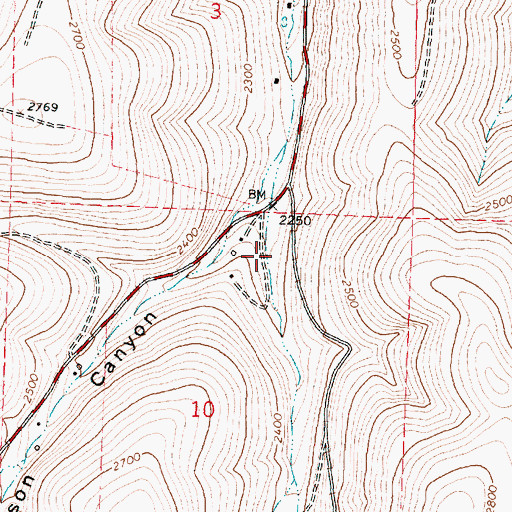 Topographic Map of Shobe Canyon, OR