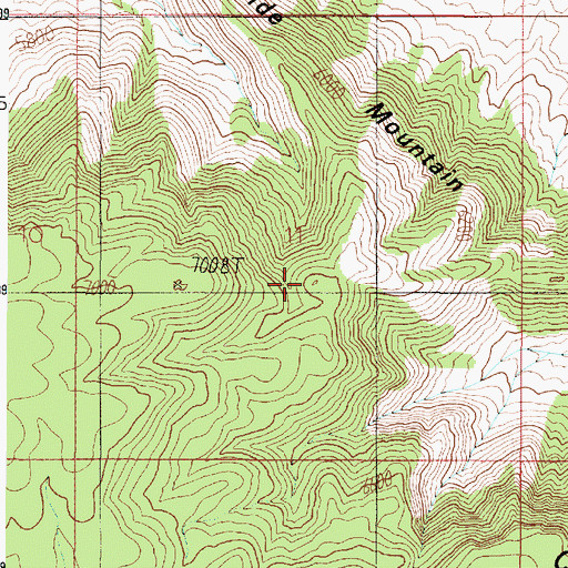 Topographic Map of Side Mountain, AZ